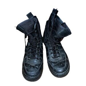 Nike Womens 7 SF Air Force 1 High Triple Black Leather Shoes Boots Sneakers